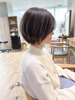 Say.ショートボブホワイトグレージュミニウルフ細めハイライト
