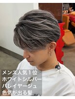 リップス 吉祥寺店 (LIPPS)&nbsp;ホワイトシルバーアッシュバレイヤージュツーブロセンターパート