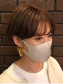 ナチュラルな抜け感ショート/ウザバング/耳だしショート@20代