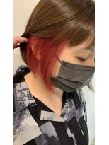 ヘアーデザイン ユーケー(Hair design Yu K) インナーカラー　チェリーレッド♪