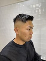 メリケンバーバーショップ フクオカ(MERICAN BARBERSHOP FUK)&nbsp;かき上げヘアショートレイアーくせ毛風パーマコンマヘアS44