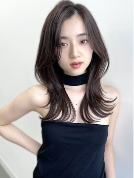 ヴェイン 渋谷(vain) ★くびレイヤーエモージュ黒髪グレーベージュレイヤーロング