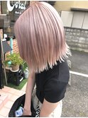 【Coral】色落ちまろやかブロンドのホワイトピンク