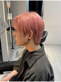 メンズショートホワイトピンク