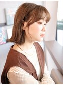 ■フレンチガーリー艶感栗色外ハネボブウルフSOLセンター南22-3