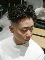 メッツ 原宿(METS) MEN'S/極道パーマ×スキンフェード/短髪/黒髪