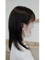 トップヘアー 本店(TOP HAIR) ミディアムロングスリークレイヤー/黒髪ストレート/