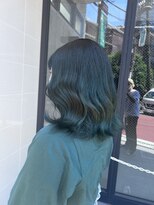 アソビセカンド 原宿(ASOBI 2nd) グリーン 波ウェーブ 艶髪 ブリーチ1回