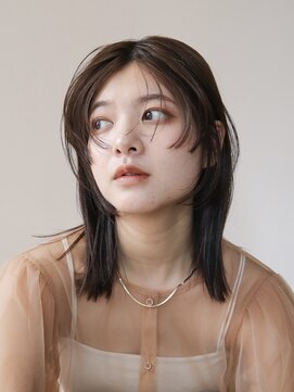 シスタ(SISTA) 切りっぱなしロブフェイスレイヤーオレンジブラウン【自由が丘】