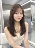 ミディアム レイヤーカット 縮毛矯正 ストレート