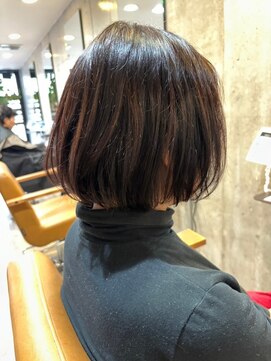 ヘア ルーナ バイ アプリーレ(hair lune by Aprire) 艶髪ワンカールナチュラルボブ×ダークグレージュ20代30代40代