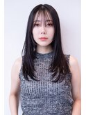ミディアムレイヤー/20代30代大人かわいい/オリーブグレージュ