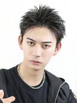 ベーア(Bar) 短髪黒髪グロススパイキーショートメンズ大人ヘア