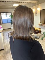 リュンヌ 門前仲町(lune)&nbsp;切りっぱなしボブハイライトベージュカラーショートレイヤーロブ