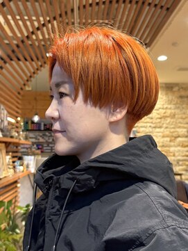 マッシュ アドベ 八戸ノ里(MASHU ADOBE) 【個性が光る】オレンジカラー※エフェクトブリーチ使用