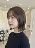 前髪が可愛い切りっぱなしボブ外ハネ韓国風
