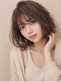 ◆ゆるふわボブ【グレージュ/デザインカラー】ハッシュカット