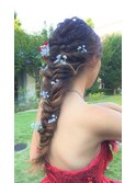 小花 フィッシュボーンアレンジ