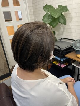 ライフ 四条畷店(Lyfe) タイトショートオレンジブラウン_セクションカラー_207