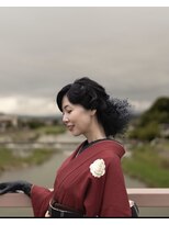 レトロ可愛いお着物アップヘア