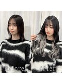 ホワイトシルバー#シールエクステ#インナーカラー#韓国#千葉