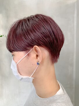 テトヘアー(teto hair) マッシュショート、ハンサムショート、チェリーピンク