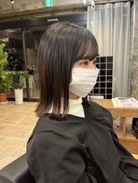 ベンジー 蔵前ii店(benji)&nbsp;肩につく長さの外ハネ切りっぱなしボブ◎蔵前