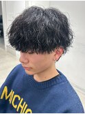 ツイストスパイラルパーママッシュメンズパーマ波巻きパーマ