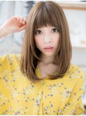 大人可愛いぱっつん前髪透明感艶感ストレートh3越谷10代20代30代