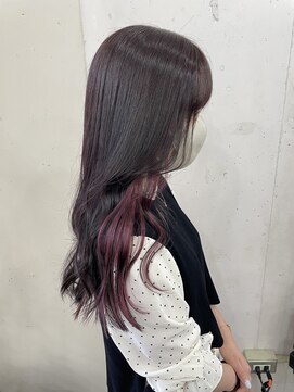 アジールヘア 北千住駅西口店(agir hair) ピンクイヤリングカラーイルミナカラー暖色系北千住