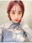 Aimee 町田　チェリーピンク×レイヤーボブ