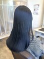 エルベ  茨大前店(elve)&nbsp;ブリーチなしでブルーブラック♪艶々で更に髪が綺麗に見えます◎
