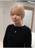 ミルクティーベージュ×ショートボブ