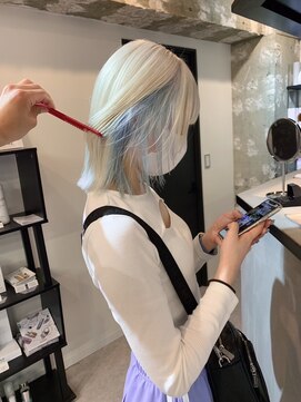 ペレ 原宿(PELE) ダブルカラー/ケアブリーチ/羽エクステ/原宿