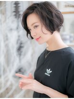 モッズヘア 越谷(mod's hair)&nbsp;黒髪ダークアッシュ大人かわいいくせ毛風ボブc5越谷20代30代40代