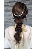 お呼ばれヘアセット結婚式セット編み下ろしヘアセット