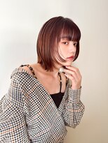 ユイル(Uil) 似合わせ小顔ボブ× ベージュカラーデザインカラー