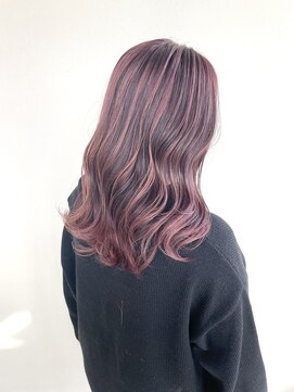 ヘアーモア イースト(Hair More East) コントラストバレイヤージュ　カシスピンク