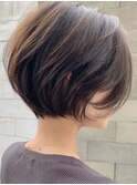 骨格補正絶壁カバー顔まわり簡単スタイリングくびれショートボブ