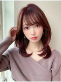 後れ毛が可愛い顔周りレイヤー/ナチュラルアッシュ/顔周り