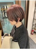 大人可愛い20代30代40代黒髪前下がりショートボブ丸みショート◎