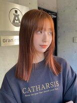 ガーデン 渋谷(GARDEN)&nbsp;ブリーチなしダブルカラー　アプリコットオレンジ　暖色カラー