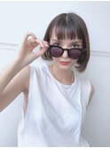 後ろから見ても可愛い前下がりパッツンボブ