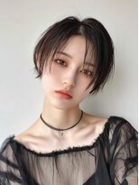 ムウ 難波(MOU) クールショートボブ前髪イメチェンピンクベージュ30代40代50代