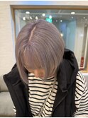 ペールパープル×ハイトーンボブ
