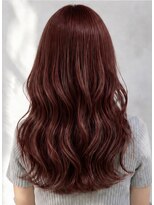 ルノヘアー(Lunohair)&nbsp;ブリーチなしワインレッド×レイヤーカット×秋カラー