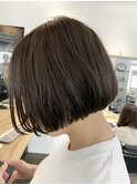 サマーボブ×透明感グリーンアッシュ
