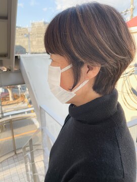 オーシャン(Ocean) ［OCEAN　Hair&Life]前下りボブ/白髪ぼかしハイライト/脱白髪染