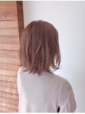 ピンクブラウン×カジュアル