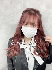 チェリーピンク　量産/赤髪/ピンク髪/ハーフツイン/渋谷/渋谷駅